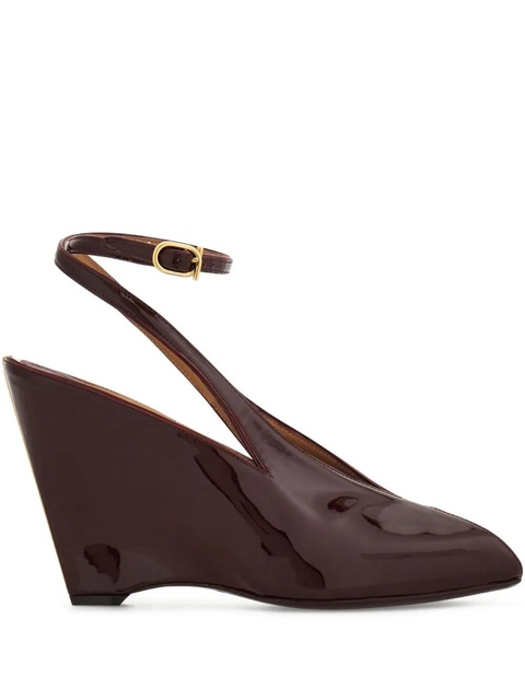 Ferragamo 90mm peep-toe wedge pumps - Purple - zdjęcie produktu nr 1