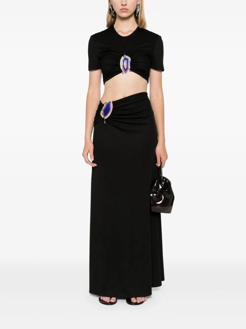 Christopher Esber moodstone-embellished maxi skirt - Black - zdjęcie produktu nr 2