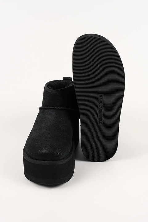 Karl Lagerfeld śniegowce zamszowe THERMO kolor czarny KL48523 - zdjęcie produktu nr 2