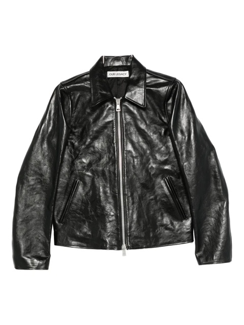 OUR LEGACY leather zip-front jacket - Black - zdjęcie produktu nr 1