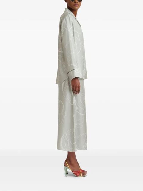 Marni floral-print midi skirt - Green - zdjęcie produktu nr 2