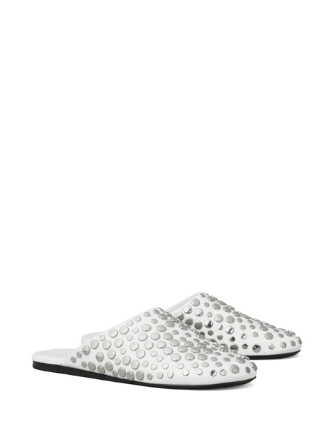 Tory Burch studded leather mules - Silver - zdjęcie produktu nr 2