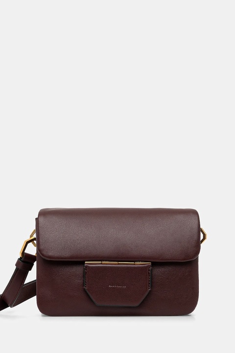 AllSaints torebka skórzana JUPITER kolor bordowy W263XC - zdjęcie produktu nr 1