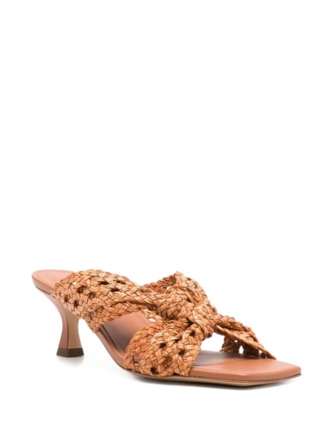 Casadei 50mm woven knot heeled sandals - Brown - zdjęcie produktu nr 2
