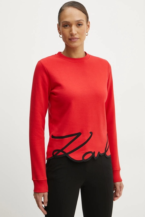 Karl Lagerfeld bluza damska kolor czerwony z aplikacją A1W20010 - zdjęcie produktu nr 1