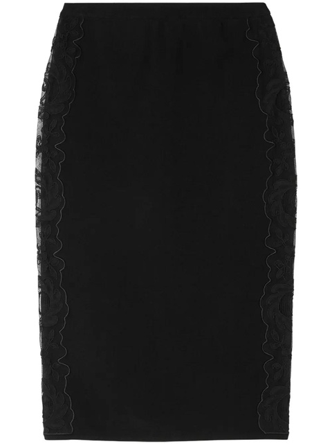 Versace floral-embroidered pencil midi skirt - Black - zdjęcie produktu nr 1