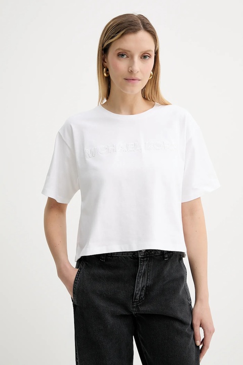 MICHAEL Michael Kors t-shirt bawełniany damski kolor beżowy MT551VJ2ZU - zdjęcie produktu nr 1