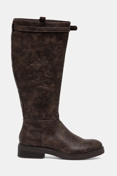 U.S. Polo Assn. kozaki YLENIA001 damskie kolor brązowy na płaskim obcasie YLENIA001W/EY1 - zdjęcie produktu nr 2