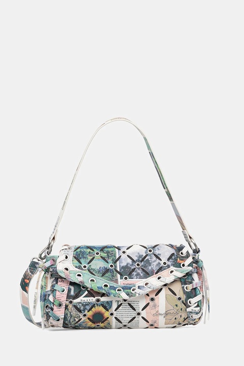 Desigual torebka JULIETT CUT OUT kolor zielony 25WAXD02 - zdjęcie produktu nr 1