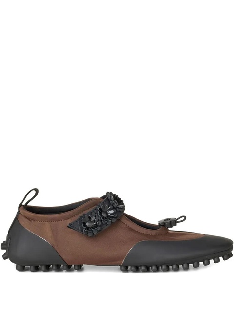 Cecilie Bahnsen flower-embellished Mary Jane sneakers - Brown - zdjęcie produktu nr 1