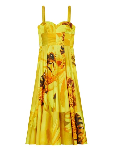 Tory Burch floral print midi dress - Yellow - zdjęcie produktu nr 1