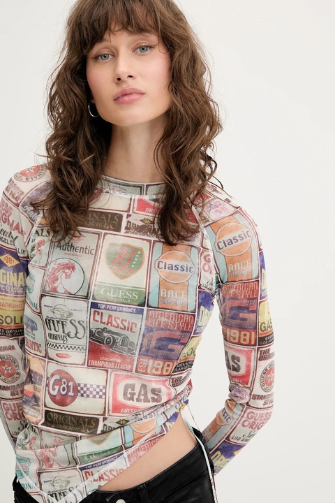 Guess Originals longsleeve kolor beżowy W5YP43 KBBF2 - zdjęcie produktu nr 1