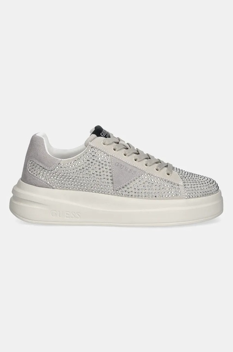 Guess sneakersy skórzane ELBINA kolor szary FLPELB SUE12 - zdjęcie produktu nr 2