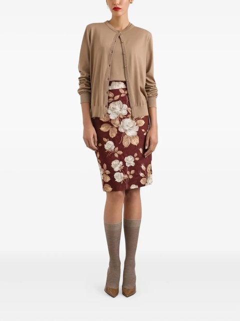 Dolce & Gabbana rose-print midi pencil skirt - Red - zdjęcie produktu nr 2