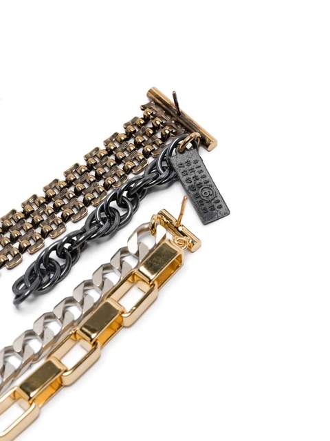 MM6 Maison Margiela chain-link dangle earrings - Silver - zdjęcie produktu nr 2