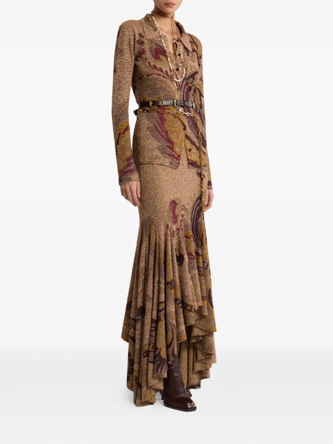 ETRO ribbed floral-print cardigan - Brown - zdjęcie produktu nr 1
