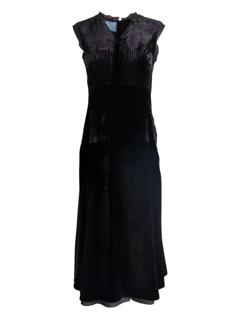 Prada bow-detail velvet dress - Black - zdjęcie produktu nr 1