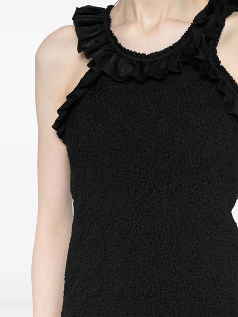 Alexander Wang ruffle-hem smocked mini dress - Black - zdjęcie produktu nr 2