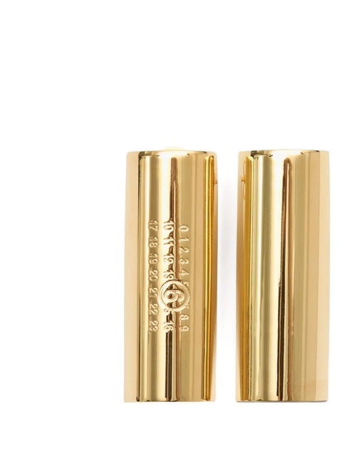 MM6 Maison Margiela logo-engraved earrings - Gold - zdjęcie produktu nr 2