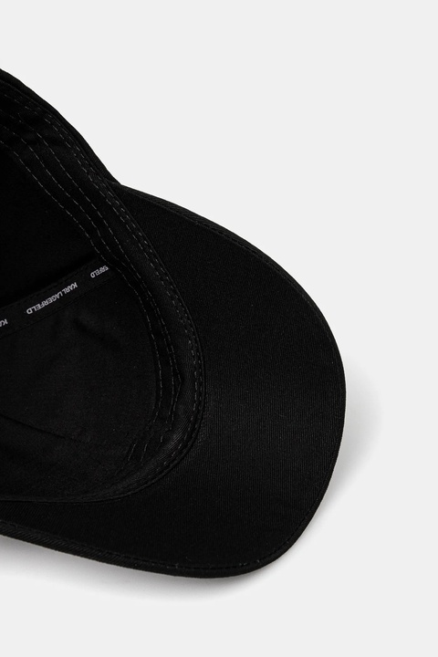 Karl Lagerfeld czapka z daszkiem bawełniana kolor czarny gładka A2W33061 - zdjęcie produktu nr 2