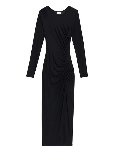ISABEL MARANT side-gathered long-sleeve midi dress - Black - zdjęcie produktu nr 2