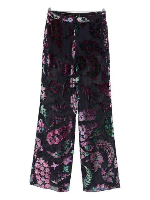 ETRO floral-print velvet pants - Black - zdjęcie produktu nr 2