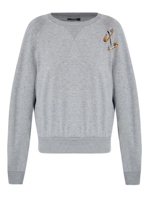 Versace raglan-sleeve safety-pin sweatshirt - Grey - zdjęcie produktu nr 1