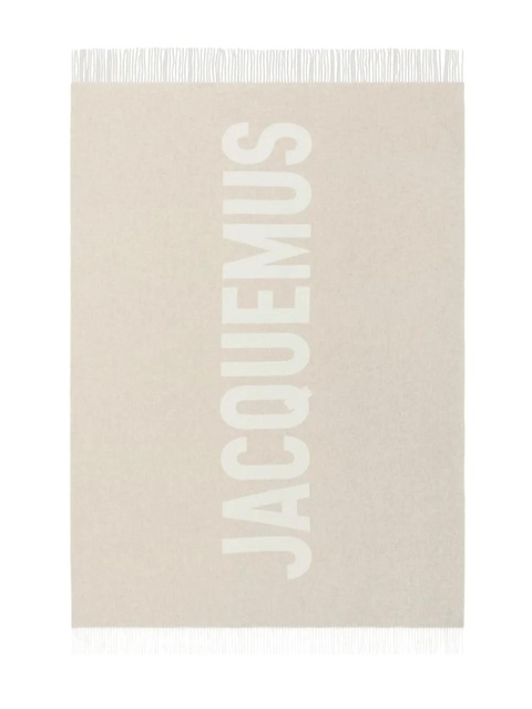 Jacquemus logo-jacquard wool scarf - Neutrals - zdjęcie produktu nr 1
