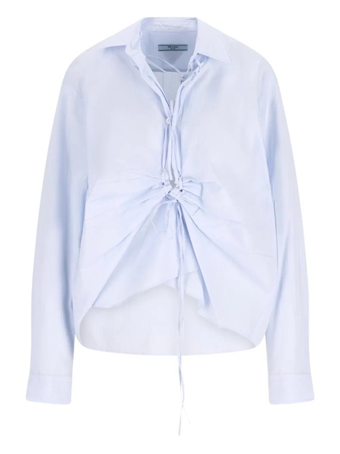 Prada lace-up detail shirt - Blue - zdjęcie produktu nr 1