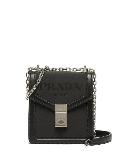 Prada jacquard logo shoulder bag - Black - zdjęcie produktu nr 1