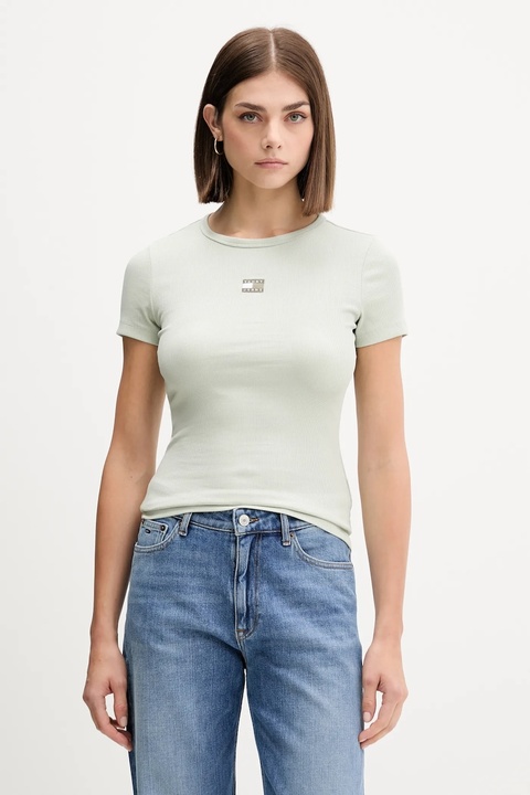 Tommy Jeans t-shirt damski kolor zielony DW0DW17881 - zdjęcie produktu nr 1
