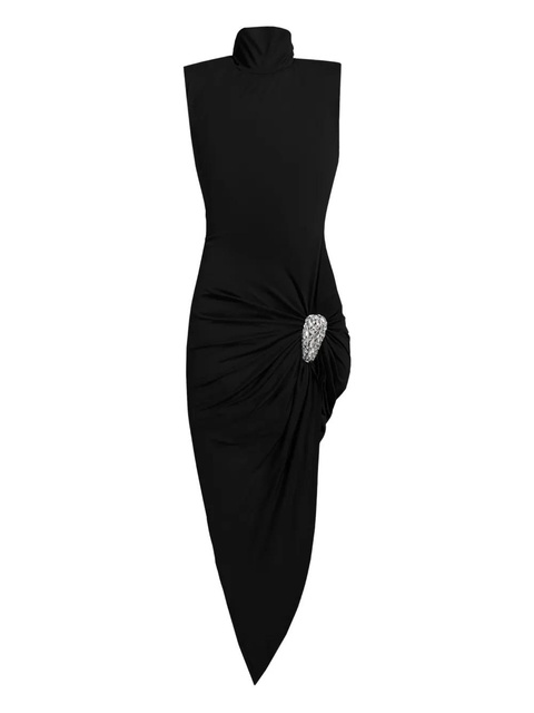 AREA crystal-embellished draped maxi dress - Black - zdjęcie produktu nr 1