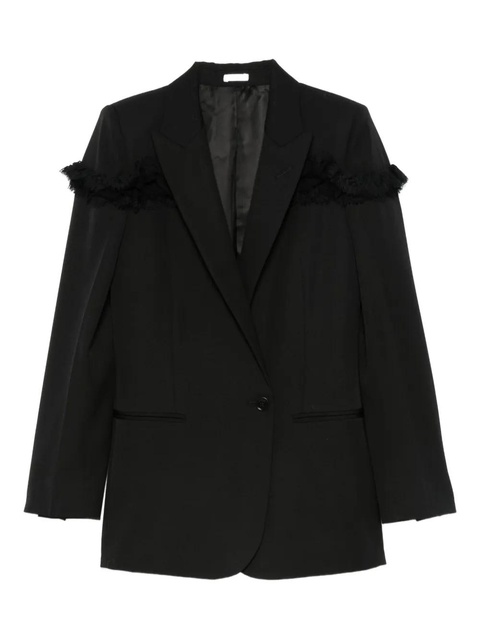 Alexander McQueen fringed-detail single-breasted blazer - Black - zdjęcie produktu nr 1