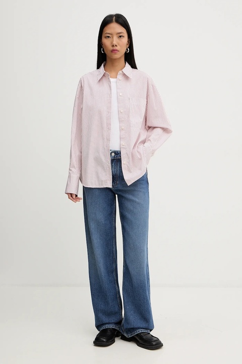 Marc O'Polo koszula bawełniana damska kolor biały relaxed z kołnierzykiem klasycznym 600081342009 - zdjęcie produktu nr 2