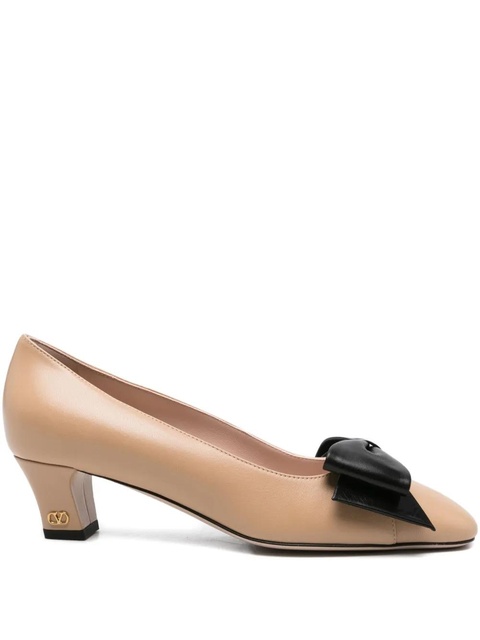 Valentino Garavani bow-detail leather pumps - Neutrals - zdjęcie produktu nr 1