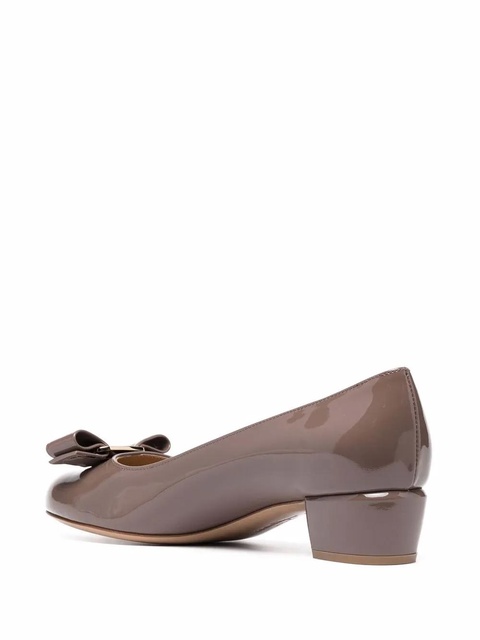 Ferragamo 30mm bow-detail block-heel pumps - Brown - zdjęcie produktu nr 2