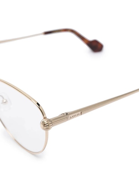 Lanvin cat-eye logo-print glasses - Gold - zdjęcie produktu nr 2