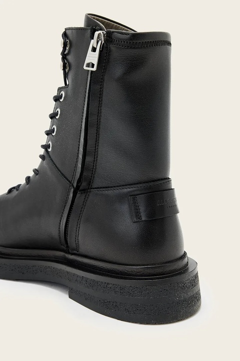 AllSaints workery skórzane Escher Lace Up Boot damskie kolor czarny na płaskim obcasie W084FD - zdjęcie produktu nr 2