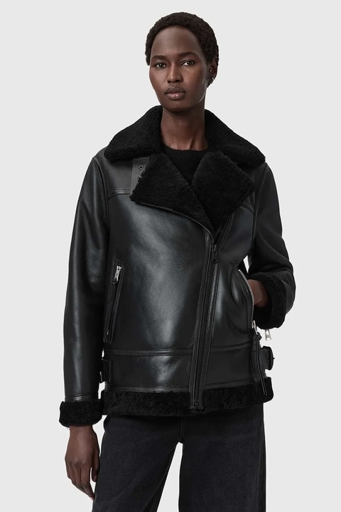 AllSaints kurtka skórzana SOLA damska kolor czarny W120LB - zdjęcie produktu nr 1