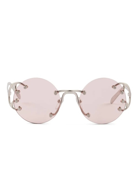 Prada Eyewear metal-frame round sunglasses - Grey - zdjęcie produktu nr 1