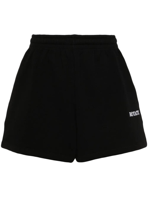 ROTATE BIRGER CHRISTENSEN logo-embroidered track shorts - Black - zdjęcie produktu nr 1