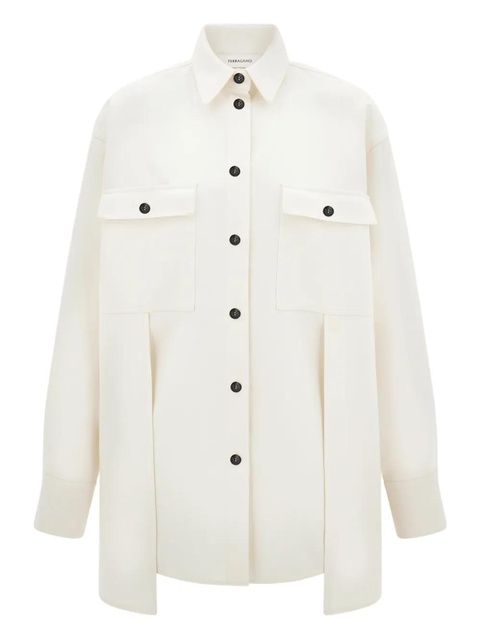 Ferragamo chest-pocket button-fastening shirt - White - zdjęcie produktu nr 1