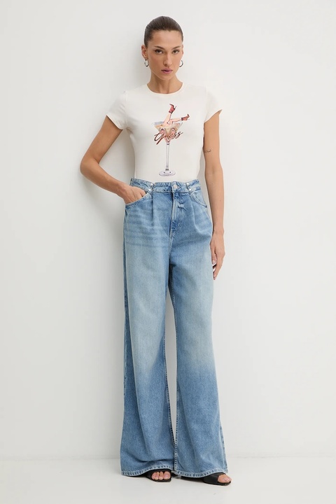 Guess jeansy damskie kolor niebieski W5BA3T D0742 - zdjęcie produktu nr 2