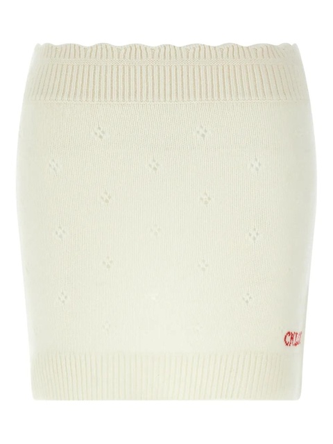 Chloé jacquard-logo knitted mini skirt - Neutrals - zdjęcie produktu nr 1