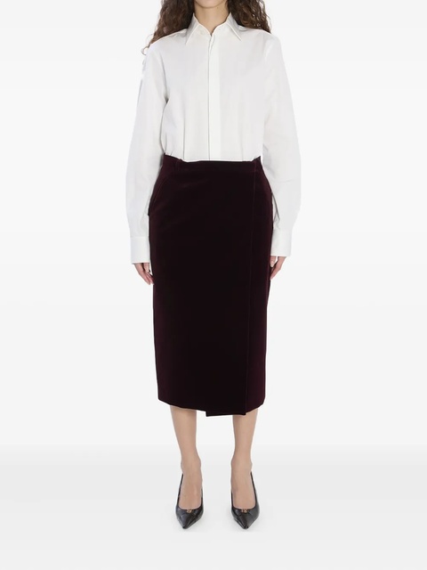 Saint Laurent velvet midi skirt - Red - zdjęcie produktu nr 1