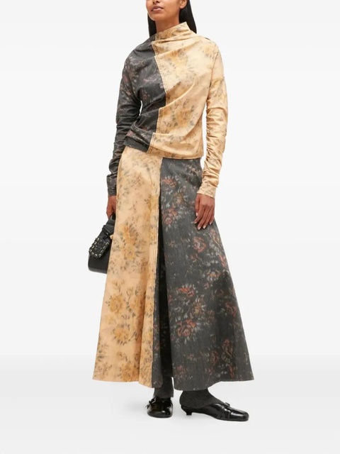 GANNI printed ruched top - Neutrals - zdjęcie produktu nr 2