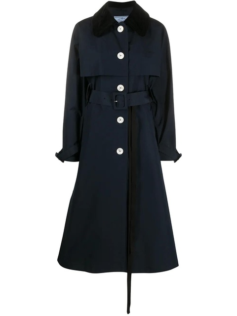 Prada single-breasted belted trench coat - Blue - zdjęcie produktu nr 1
