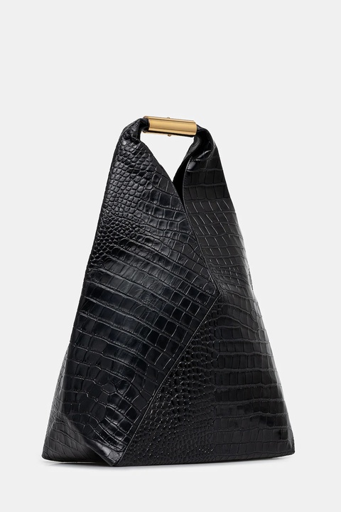 MM6 Maison Margiela torebka skórzana kolor czarny SB6WD0043.P8650.T8013 - zdjęcie produktu nr 2