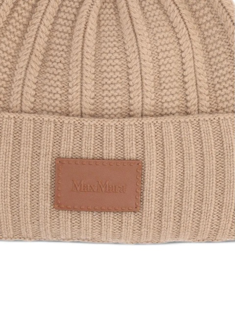Max Mara ribbed logo-patch beanies - Brown - zdjęcie produktu nr 1