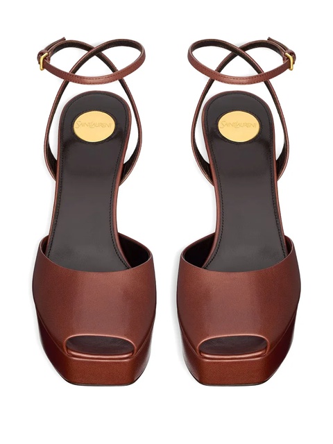 Saint Laurent 85mm La Scandale platform sandals - Brown - zdjęcie produktu nr 2